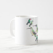 ハチドリの種類の水彩画アート コーヒーマグカップ (正面左)