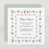 ハチドリの結婚式招待状 (正面/裏面)