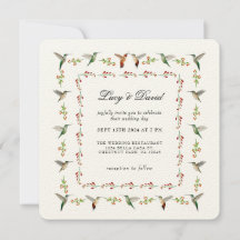 ハチドリの結婚式招待状