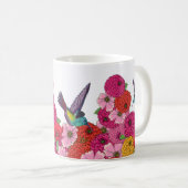 ハチドリの花および蝶マグ コーヒーマグカップ (正面右)
