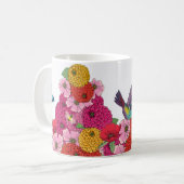 ハチドリの花および蝶マグ コーヒーマグカップ (正面左)