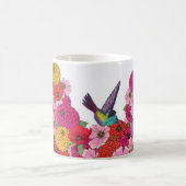 ハチドリの花および蝶マグ コーヒーマグカップ (中央)