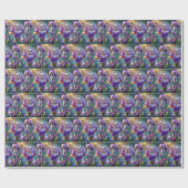 ハチドリの花が咲くハチドリ ラッピングペーパー (フラット)