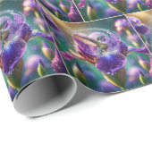 ハチドリの花が咲くハチドリ ラッピングペーパー (ロールコーナー)