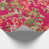 ハチドリの花の庭の花の包装紙 ラッピングペーパー (角)