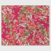 ハチドリの花の庭の花の包装紙 ラッピングペーパー (フラット)