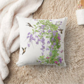 ハチドリの花の枕 クッション (ブランケット)
