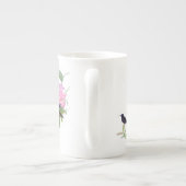 ハチドリの花の植物の骨灰磁器のマグ ボーンチャイナマグカップ (裏面)