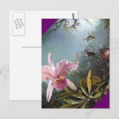 ハチドリの花の熱帯林絵画の ポストカード (正面/裏面)