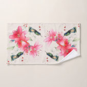 ハチドリの花動物のバスタオルセット バスタオルセット (ハンドタオル)