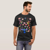 ハチドリの花 ハチドリ愛好家 Tシャツ (正面フル)