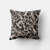 ハチドリの葉お洒落ヴィンテージ無煙炭 クッション (裏面)