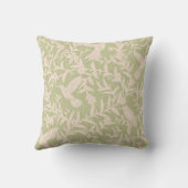 ハチドリの葉のお洒落ヴィンテージセージ クッション (裏面)