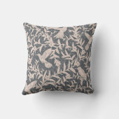 ハチドリの葉のお洒落ヴィンテージ灰色 クッション (裏面)