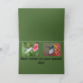 ハチドリの誕生日カード カード (内部)