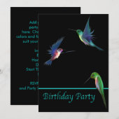 ハチドリの誕生日パーティー 招待状 (正面/裏面)