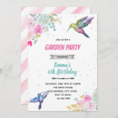 ハチドリの誕生日招待状 招待状 (正面/裏面)