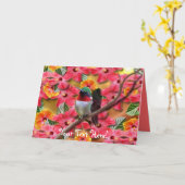 ハチドリの避難所のバースデー・カード カード (黄色い花)