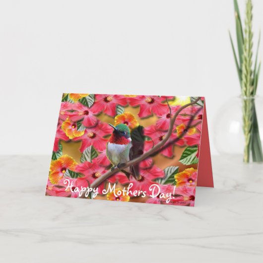 ハチドリの避難所の幸せな母の日カード カード (正面)