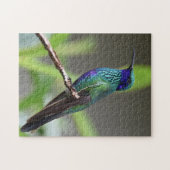 ハチドリの鳥が止まっているくちばし 羽根 ジグソーパズル (横)