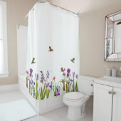 ハチドリの鳥のアイリスによってはシャワー・カーテンが開花します シャワーカーテン (インサイチュ)