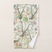 ハチドリの鳥のクローバーの野生の花のBathタオルセット バスタオルセット (ハンドタオル)