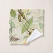 ハチドリの鳥のシダの花のBathタオルセット バスタオルセット (ウォッシュタオル)