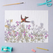 ハチドリの鳥のスイートピーによってはティッシュペーパーが開花します 薄葉紙 (クラフト)