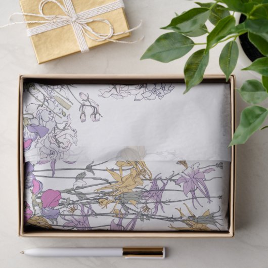 ハチドリの鳥のスイートピーによってはティッシュペーパーが開花します 薄葉紙 (ギフト)