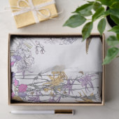 ハチドリの鳥のスイートピーの花のティッシュペーパー 薄葉紙 (ギフト)