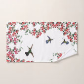 ハチドリの鳥のスイートピーの花のBathタオルセット バスタオルセット (ハンドタオル)