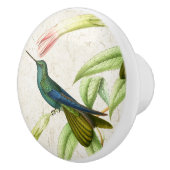 ハチドリの鳥のピンクの花の動物の引きかノブ セラミックノブ (右)