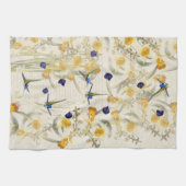 ハチドリの鳥のラッパスイセンによっては台所タオルが開花します キッチンタオル (横)