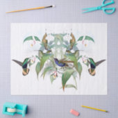 ハチドリの鳥の動物の蘭の花柄のティッシュペーパー 薄葉紙 (クラフト)