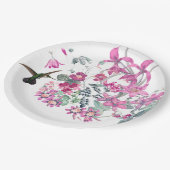 ハチドリの鳥の庭によっては紙皿が開花します ペーパープレート (アングル)