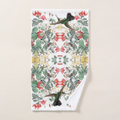 ハチドリの鳥の庭の花のBathタオルセット バスタオルセット (ハンドタオル)