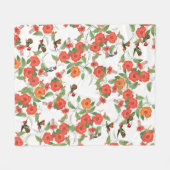 ハチドリの鳥の熱帯花のフリースブランケット フリースブランケット (正面(横))