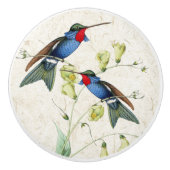 ハチドリの鳥の花の動物の陶磁器の引きのノブ セラミックノブ (正面)