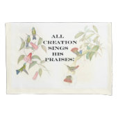 ハチドリの鳥の花の花の作成の枕カバー 枕カバー (正面)