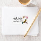 ハチドリの鳥の花の花の野性生物動物 ラベル (インサイチュ)