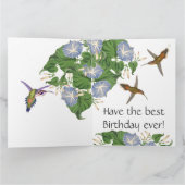 ハチドリの鳥の花の花のB'dayの挨拶状 カード (内部)