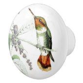 ハチドリの鳥の花の野性生物の動物の引きかノブ セラミックノブ (右)