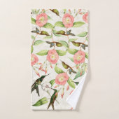 ハチドリの鳥の花の野性生物のBathタオルセット バスタオルセット (ハンドタオル)