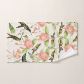 ハチドリの鳥の花の野性生物のBathタオルセット バスタオルセット (ハンドタオル)