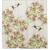 ハチドリの鳥の花動物のシャワー・カーテン シャワーカーテン (正面)