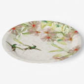 ハチドリの鳥の花動物の紙皿 ペーパープレート (アングル)