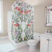 ハチドリの鳥の花園のシャワー・カーテン シャワーカーテン (インサイチュ)