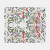 ハチドリの鳥の花園のフリースブランケット フリースブランケット (正面(横))