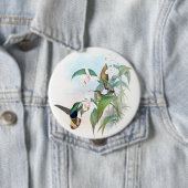 ハチドリの鳥の蘭によっては動物ボタンが開花します 缶バッジ (インサイチュ)