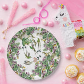 ハチドリの鳥の蘭によっては紙皿が開花します ペーパープレート (パーティー)